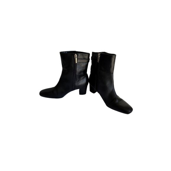 Bandalino Womens Black Leather Biker boots Ankle Boots Size 7.5M - Picture 4 of 12